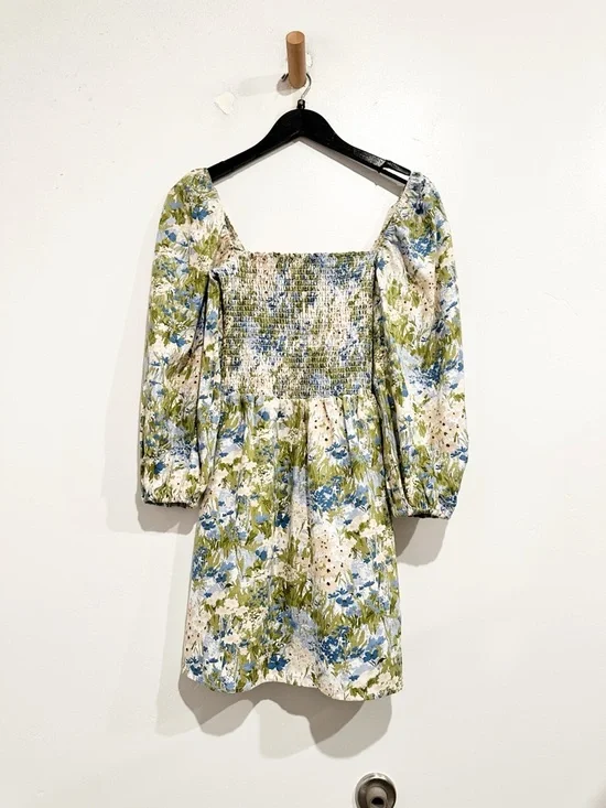 Reformation Greyson Floral Print Linen Mini Dress Size Small - Picture 6 of 13